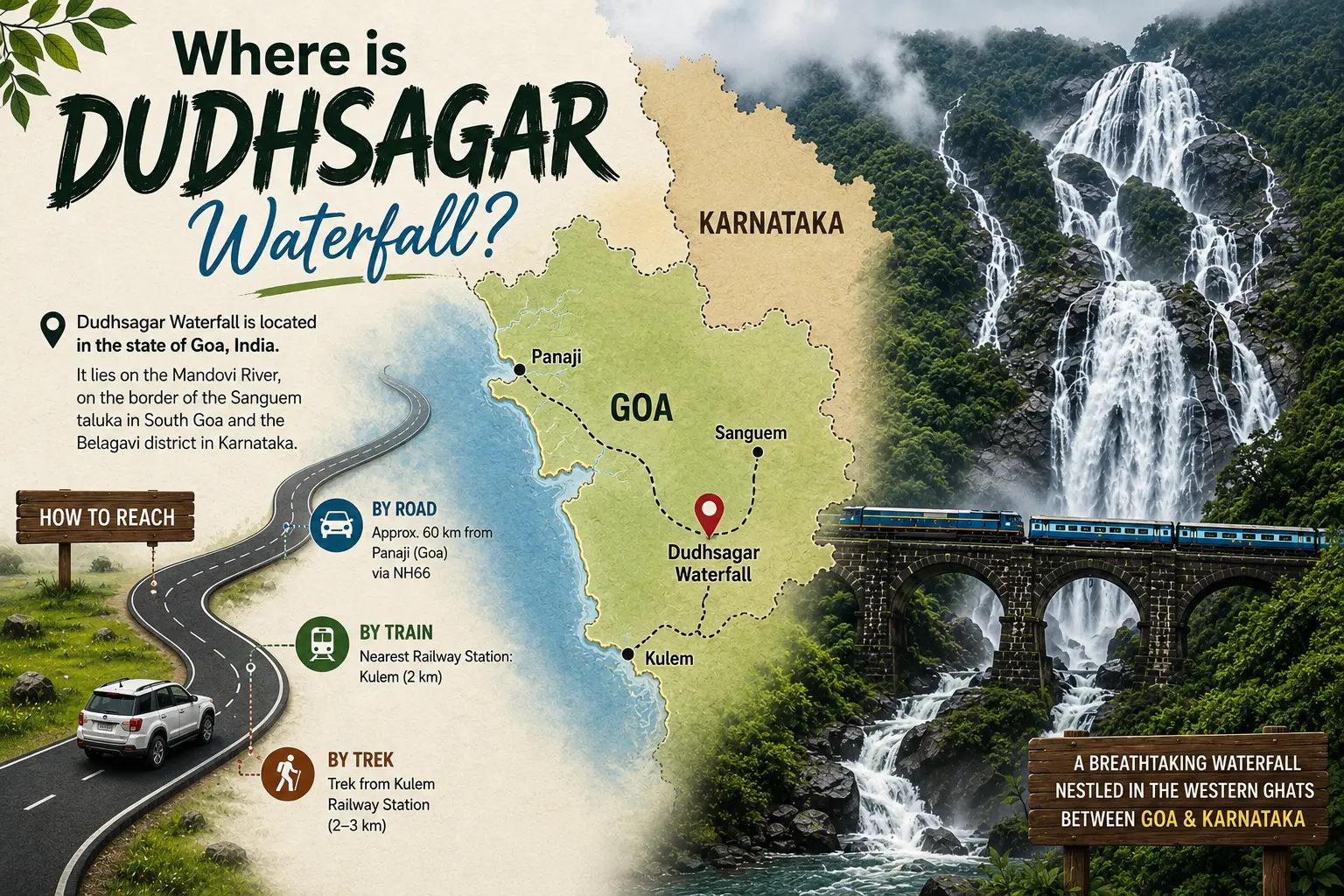 Where is Dudhsagar Waterfall